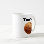 Tristan naam met Oranje Basketball, koffie-Mok Koffiemok (Voorkant rechts)