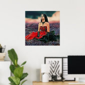 Triste Gothique Fille Assis Dehors Poster (Bureau à domicile)