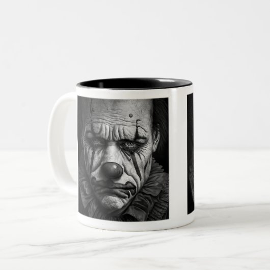 Triste Mug Clown à deux tons, 11 oz (Devant gauche)