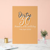 Triste trente orange blanc simple rétro annonce d' (Mariage)