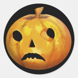 Triste visage Citrouille pour les Stickers Hallowe