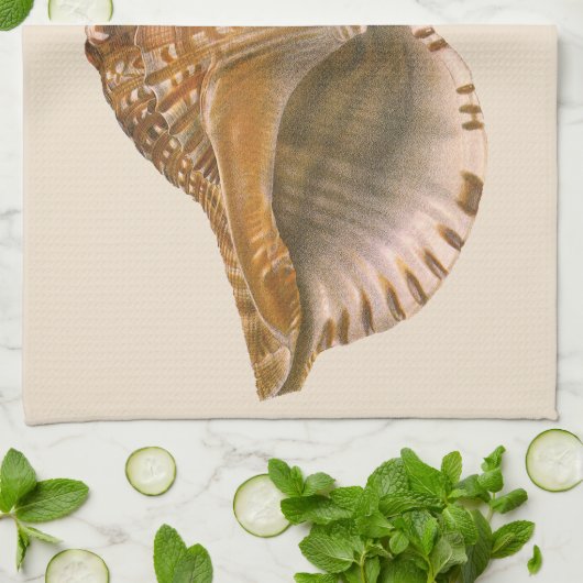 Triton Seashell Shell, Marine Ocean Animal Theedoek (Gevouwen)