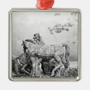 Tritons die twee paarden van de zon groomt metalen ornament