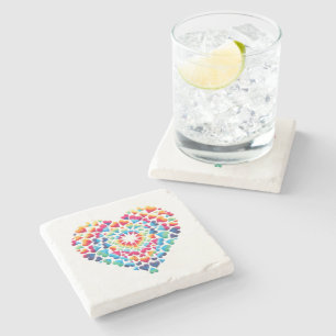 Trits Hart Tie-Dye Stenen Onderzetter