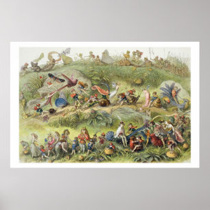 Triumfale maart van de Elf-King, illustratie van Poster