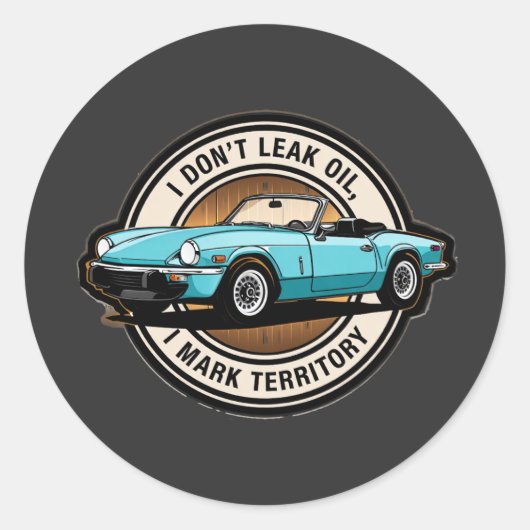 Triumph Spitfire tagline ontwerp Ronde Sticker (Voorkant)