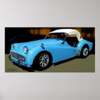 TRIUMPH TR3 POSTER 1960