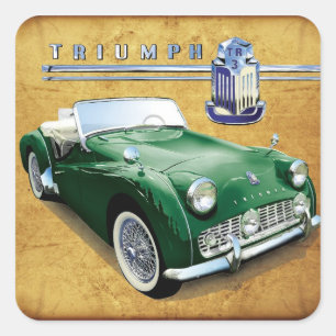 Triumph TR3 roadster Vierkante Sticker