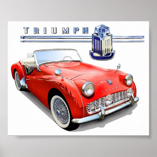 Triumph TR3 schilderij Poster (Voorkant)