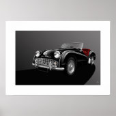 Triumph TR3A Poster Illustratie (Voorkant)