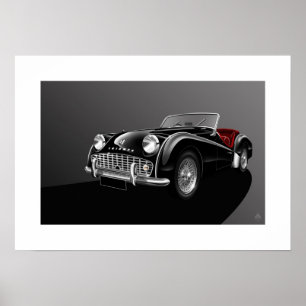 Triumph TR3A Poster Illustratie