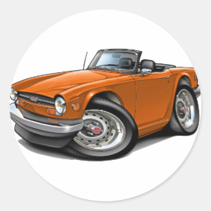 Triumph TR6 Oranje auto Ronde Sticker