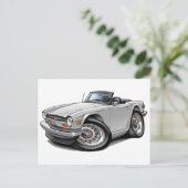 Triumph TR6 White Car Briefkaart (Staand voorkant)
