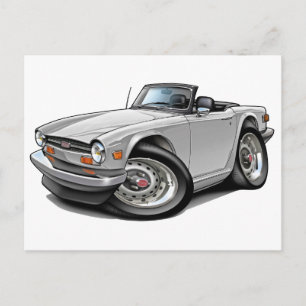 Triumph TR6 White Car Briefkaart