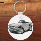 Triumph TR6 White Car Sleutelhanger (Voorkant)