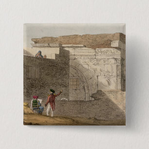 Triumphal Arch, Tripoli, bord 4 van 'A Narrative' Vierkante Button 5,1 Cm