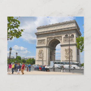 Triumphale Arch op Champs Elysesboulevard in Pari Briefkaart