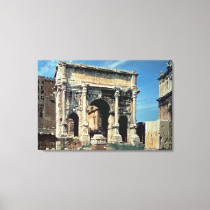 Triumphale Arch van Septimius Severus, gewijd aan Canvas Afdruk