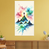 Triumphant Soul - Een mystieke klif reis Canvas Afdruk (Insitu (Woonkamer))