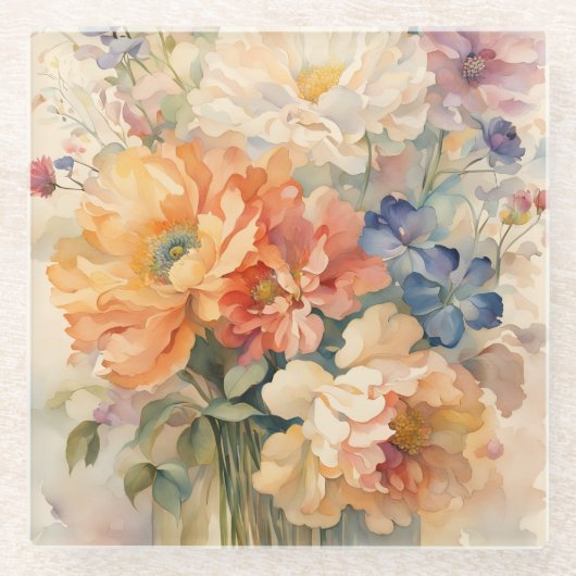 Trivet bloemen glazen onderzetter (Voorkant)