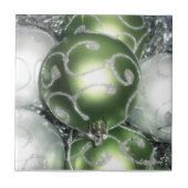 Trivet/Tegel "Green and Silver Sparkle" Tegeltje (Voorkant)