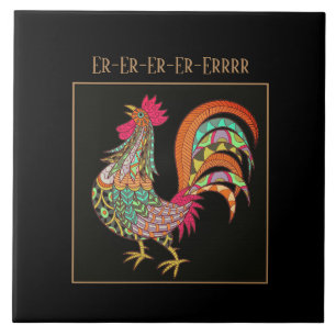 Trivet Tegel-kleurige kip Tegeltje