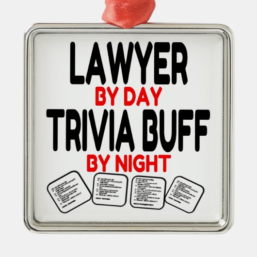 Trivia Buff Lawyer Metalen Ornament (Voorkant)