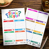 Trivia gaming 50 questions answer sheets flyer