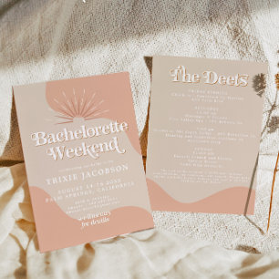 TRIXIE Retro 70's Disco Groovy Blush Bachelorette Kaart