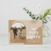 TRIXIE Retro Arched Photo Boho Kerstmis Kaart (Staand voorkant)