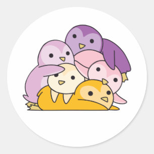 Trixische vlag Pride Lgbtq Cute Penguin Ronde Sticker