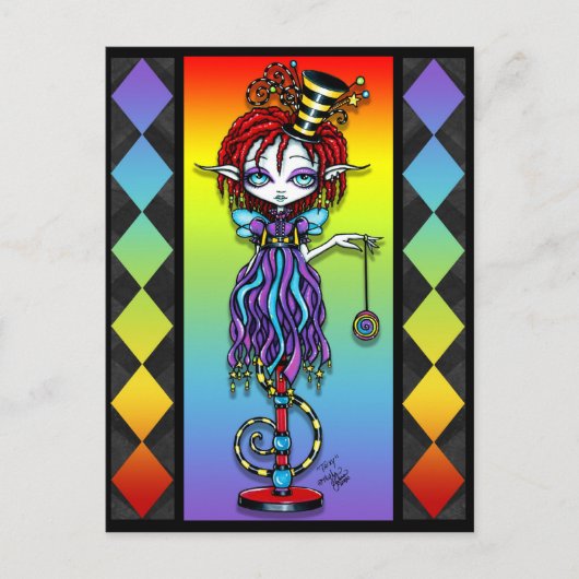 Trixy Pixie Stick Rainbow Circus Freak Briefkaart (Voorkant)