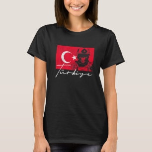 Trkiye Lettering Ayyildiz Turkije Vlag Asker T-shirt