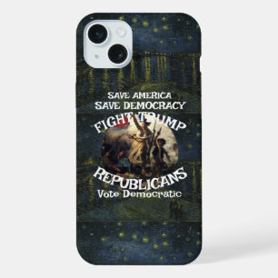 Trmp VS Amerika Patriottisme Sla Democratie Op iPhone 15 Plus Case