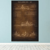 Trocadero Inn Blauwdruk - San Francisco 1937 Canvas Afdruk (Insitu (Houten vloer))