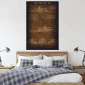 Trocadero Inn Blauwdruk - San Francisco 1937 Canvas Afdruk (Insitu (Slaapkamer))