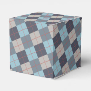 Troebel blauw grijs katoenzaad Oranje rood patroon Bedankdoosjes
