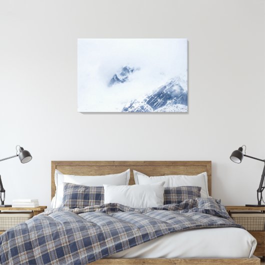 Troebele bergen canvas afdruk (Insitu (Slaapkamer))