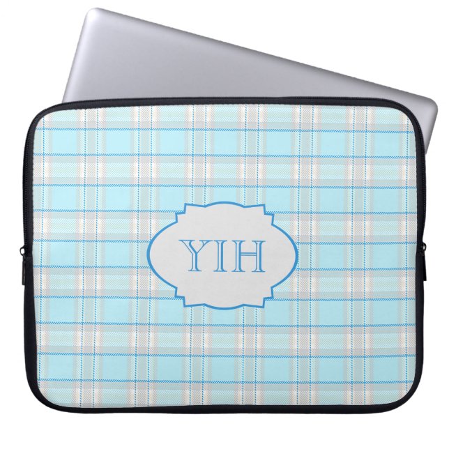 Troebele huiduitslag met Initialen Laptop Sleeve (Voorkant)