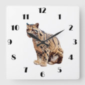 troebele luipfoto oerwoud groot kattedier vierkante klok (Voorkant)