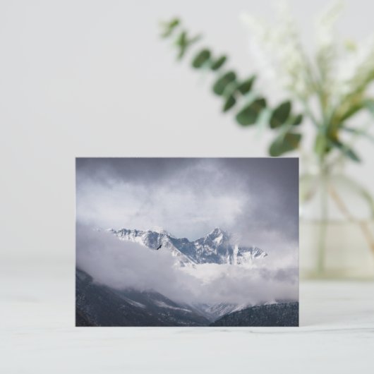 Troebele piek van Mount Everest en Eagle Flying Briefkaart (Staand voorkant)