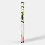 Troebele rode roze bloemen bladeren speck Case-Mate iPhone case (Achterkant / Rechts)