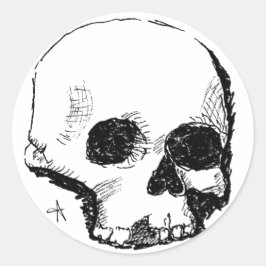 troebele schedel ronde sticker