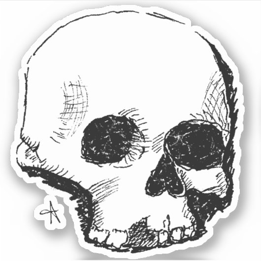 troebele schedel sticker (Voorkant)