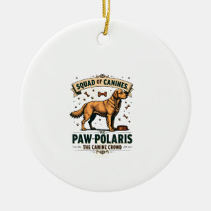 Troep Honden Vintage Hond Pun Grafisch met Goud Keramisch Ornament