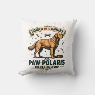 Troep Honden Vintage Hond Pun Grafisch met Goud Kussen