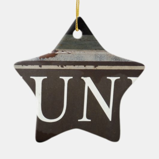 Troep:  vrachtwagenbord keramisch ornament (Voorkant)