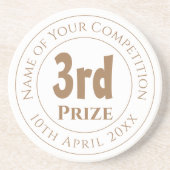 Trofee Award Coaster voor 3e Prijs Competitie Zandsteen Onderzetter (Voorkant)