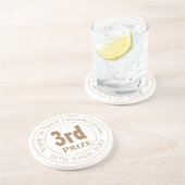 Trofee Award Coaster voor 3e Prijs Competitie Zandsteen Onderzetter (Zijkant)