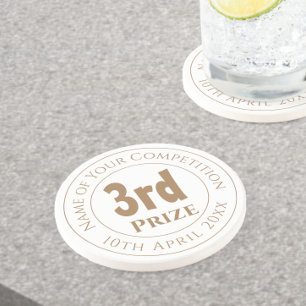 Trofee Award Coaster voor 3e Prijs Competitie Zandsteen Onderzetter